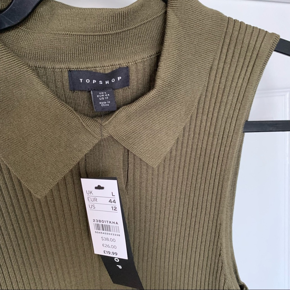 NWT Topshop Button Down Knit Polo - Picture 7 of 7